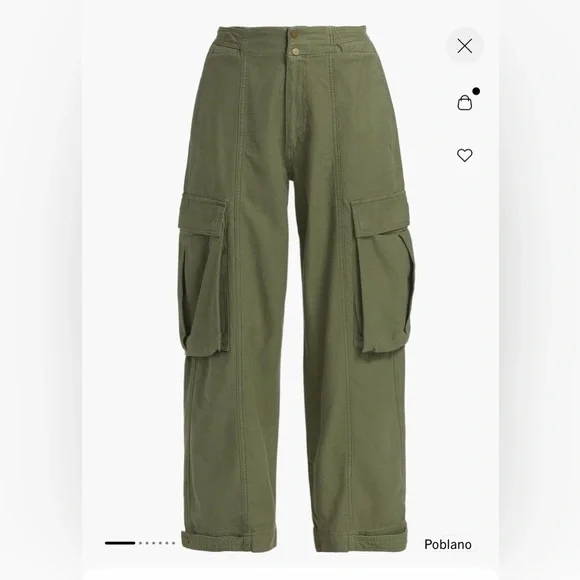 FRAME pleated wide-leg cargo pants sz 28 (4-6) - Picture 1 of 8